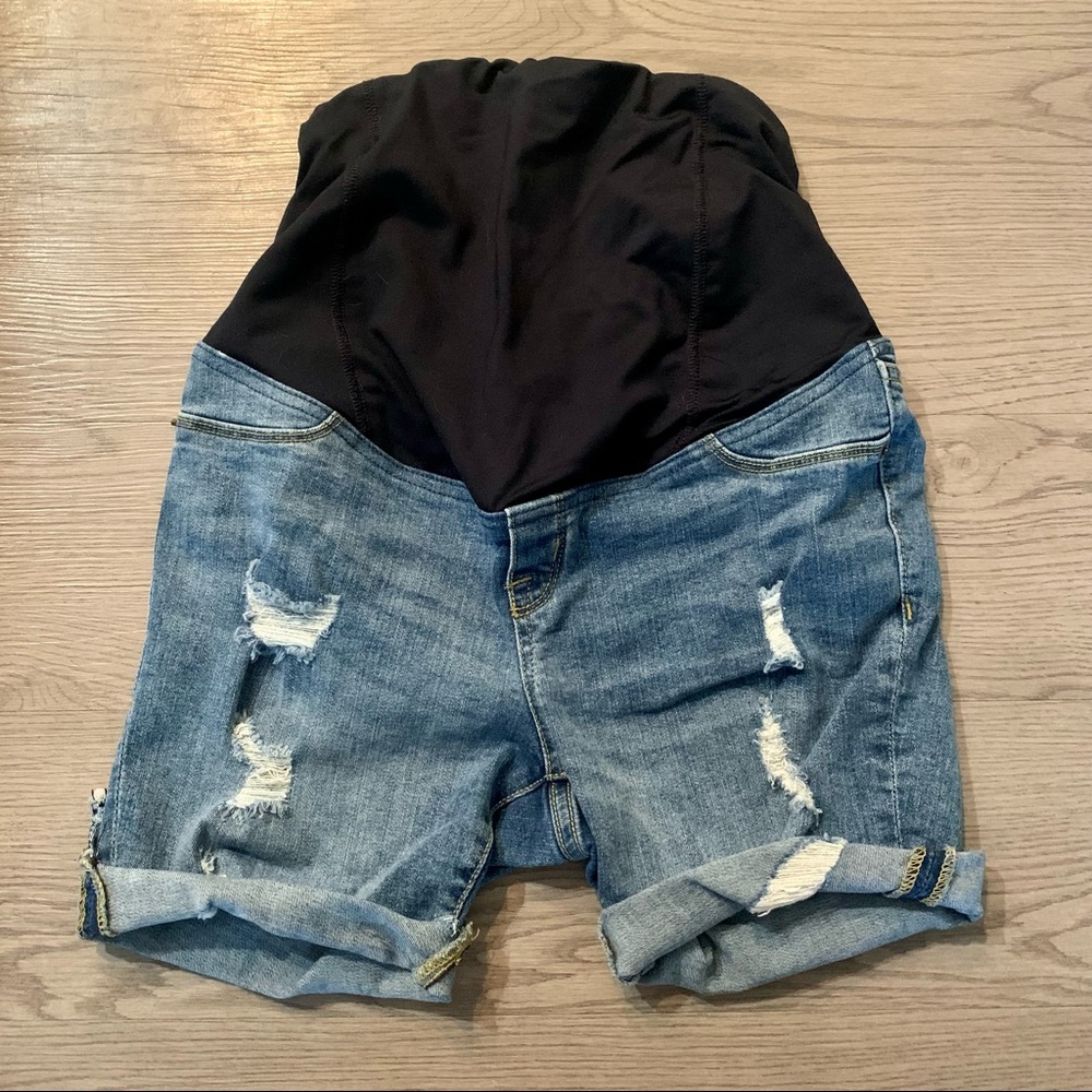 Distressed Maternity Shorts